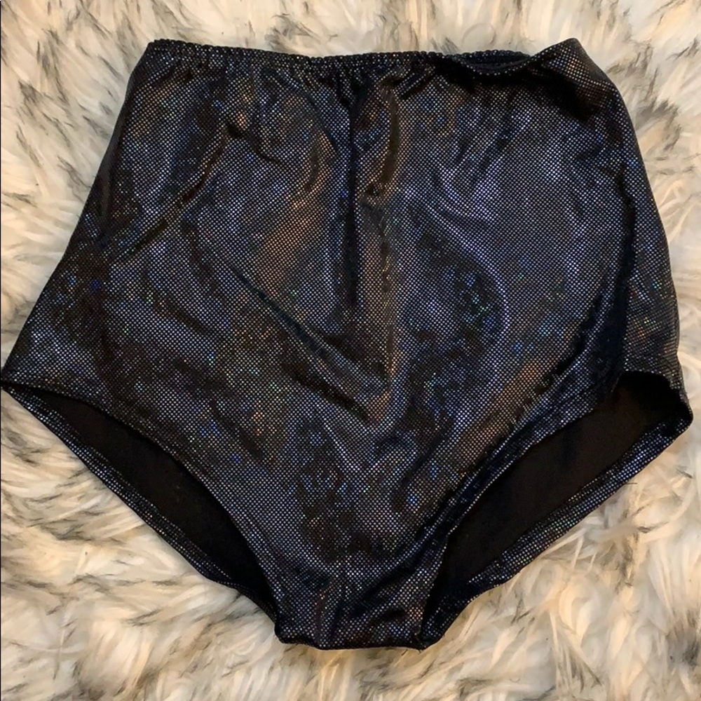 Iridescent black high shorts